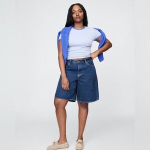 GAP 11" Mid Rise Longline Denim Shorts